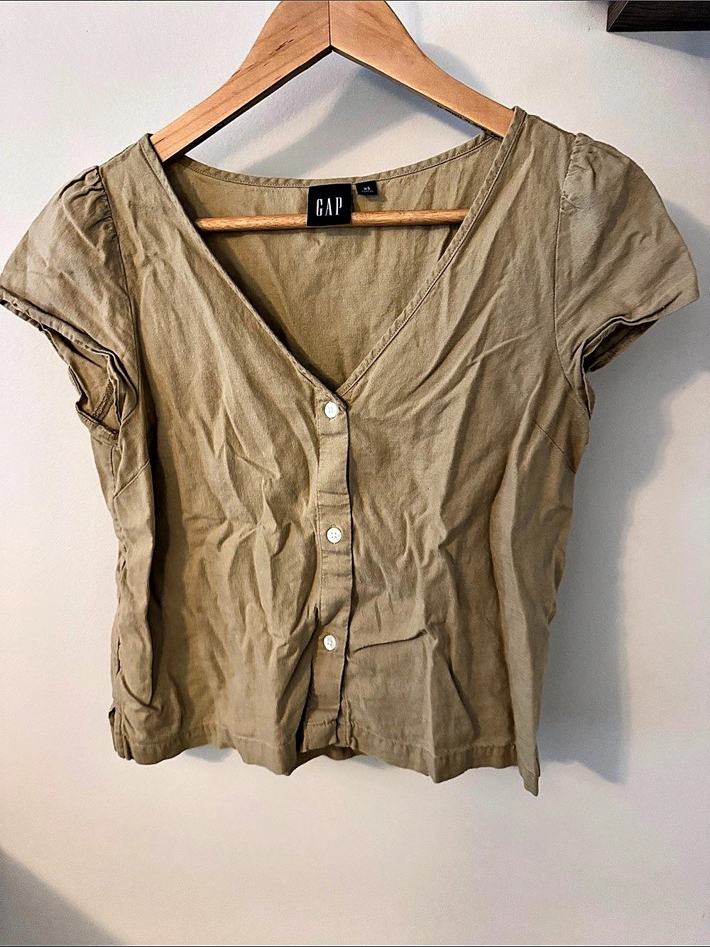 Gap Short Sleeve Blouse in Brown Size XS